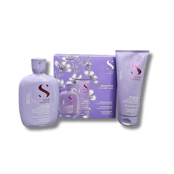 Kit Disciplinante Semi Di Lino Smooth [Shampoo+Acondicionador] - Alfaparf