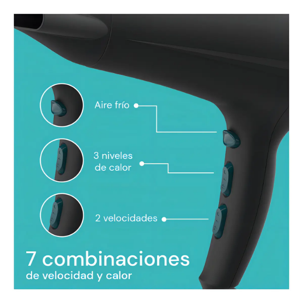 Secador de Pelo Iónico Con Difusor - Bezel